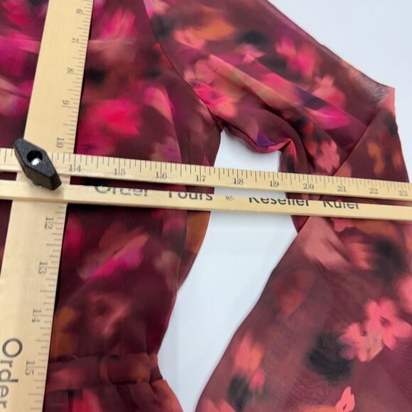 Steve Madden Dress Womens Small Pink Floral Kara Mini Puff‎ Sleeve - Picture 9 of 9